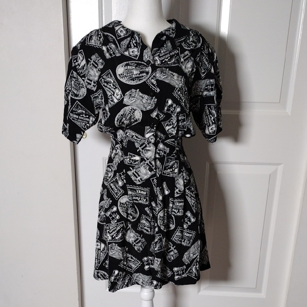 Liz Claiborne Sport Romper Black and White Patterned Vintage